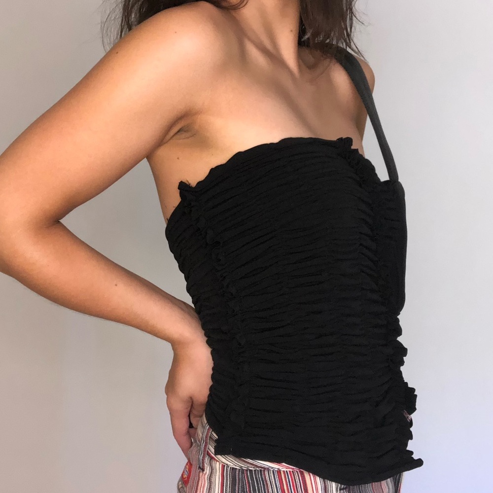 Ruched stretchy tube top